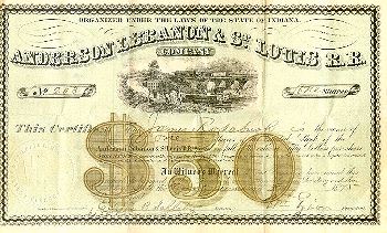 One Share AL&StL stock in 1875